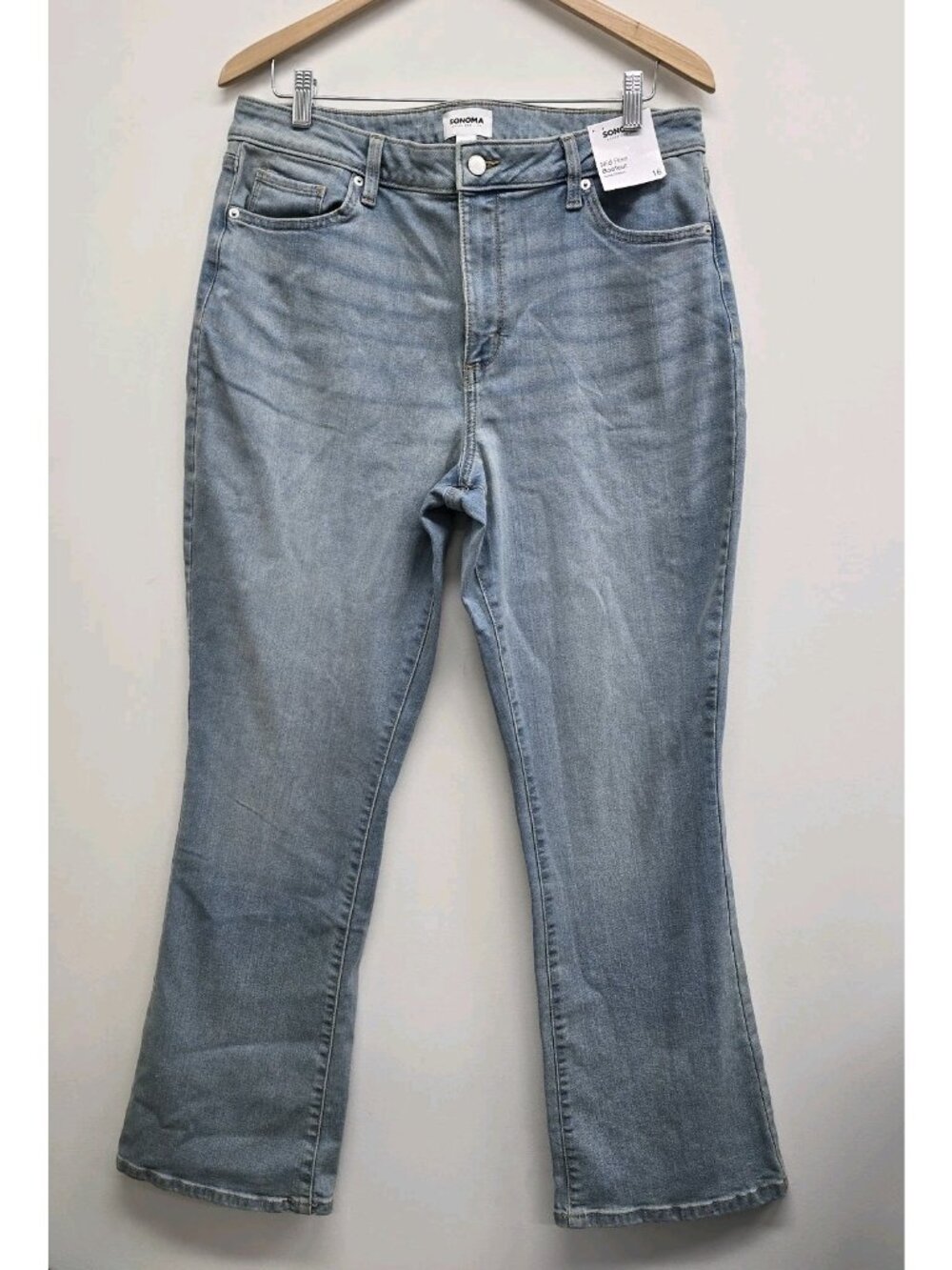 NWT Sonoma Goods For Life Mid Rise Bootcut Jeans Womens Sz 16 Stretch Blue Denim